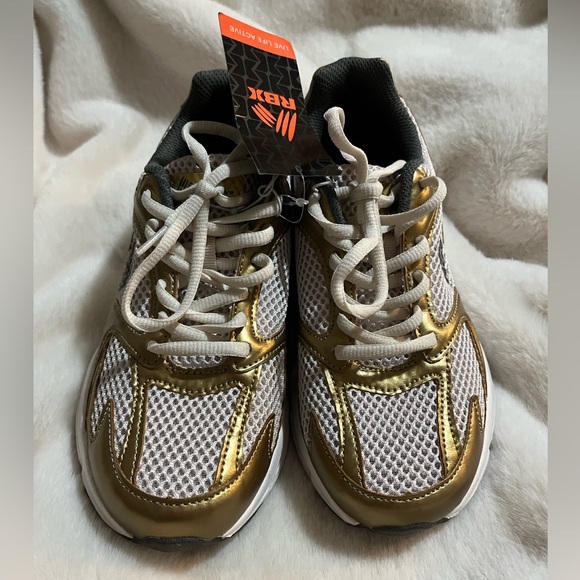 Metallic Gold and white reebok sneakers new with tag - Picture 2 of 7